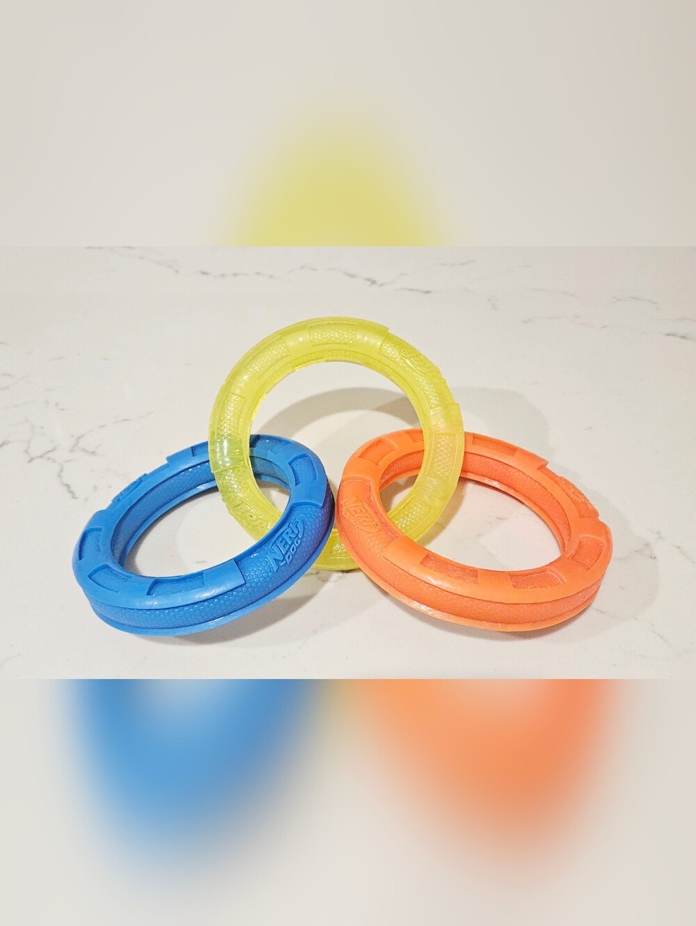 Nerf Bright Blue, Yellow & Orange Foam Throwing Rings Set